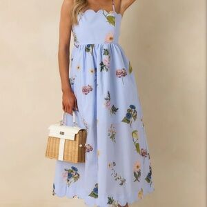 Floral Blue Maxi Dress